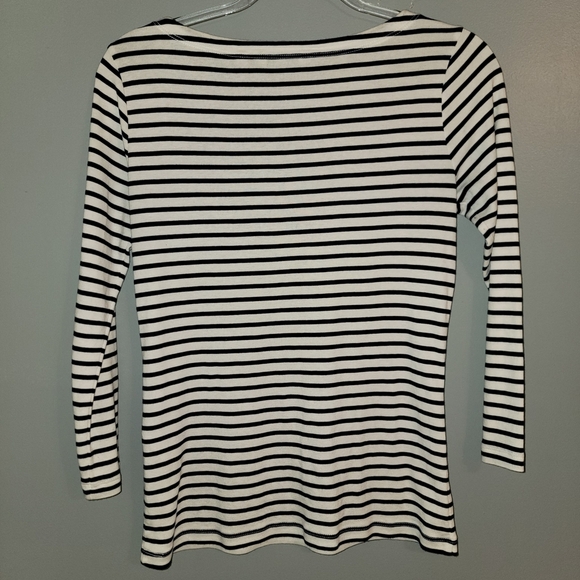 Vineyard Vines Navy and White Striped Long Sleeve Tee - Picture 2 of 10